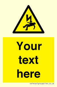 Custom Warning danger of death by electrocution